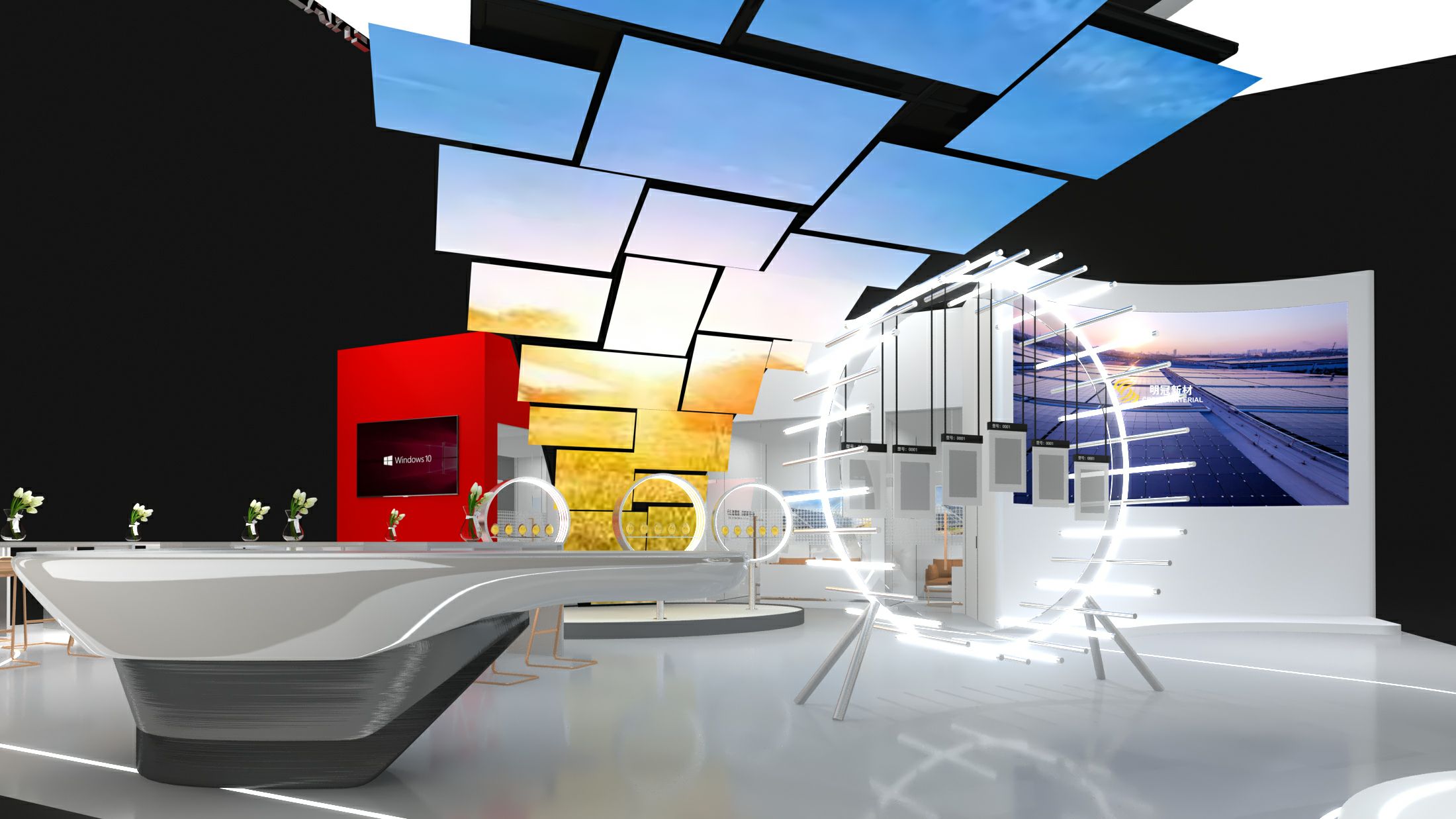 明冠新材展位設(shè)計(jì)搭建突顯科技，在2022光伏展上呈現(xiàn)更多研發(fā)成果